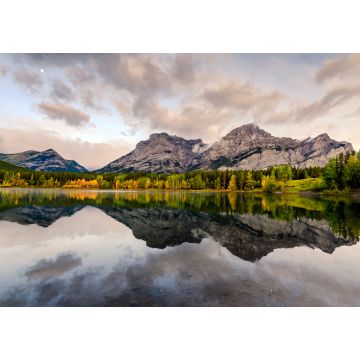 Lais Puzzle - Kanadische Rocky Mountains mit Mondspiegelung auf dem Wedge Lake am Morgen in Kananaskis Country - 1.000 Teile