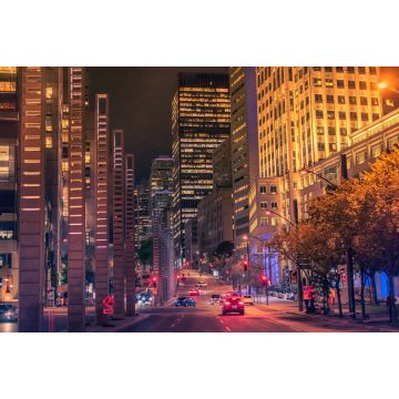 Lais Puzzle - Nächtliche Gebäude mit Lichtern und Autos bei Nacht in Montreal - 2.000 Teile