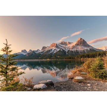 Lais Puzzle - Sonnenaufgang am Mount Rundle mit farbenfroher Himmelsreflektion am Rundle Forebay Reservoir im Herbst in Canmore - 1.000 Teile