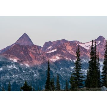 Lais Puzzle - Bergkette bei Sonnenuntergang, felsige Berge, Valhalla Provincial Park, West Kootenays, BC, Kanada. Rosa und rote Untertöne, dramatisch - 1.000 Teile