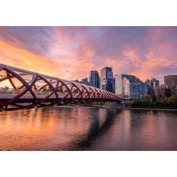 Lais Puzzle - Blick auf die Fußgängerbrücke über den Bow River in Calgary Alberta bei Sonnenaufgang - 1.000 Teile