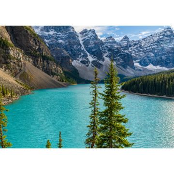 Lais Puzzle - Moraine See schöne Landschaft im Sommer sonnigen Tag Morgen. Funkelndes türkisblaues Wasser, schneebedecktes Valley of the Ten Peaks. Banff National Park, Kanadische Rockies, Alberta, Kanada - 1.000 Teile