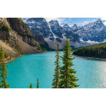 Lais Puzzle - Moraine See schöne Landschaft im Sommer sonnigen Tag Morgen. Funkelndes türkisblaues Wasser, schneebedecktes Valley of the Ten Peaks. Banff National Park, Kanadische Rockies, Alberta, Kanada - 2.000 Teile