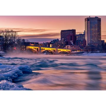 Lais Puzzle - Sonnenaufgang über dem winterlichen Bow River in der Innenstadt von Calgary - 1.000 Teile