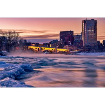 Lais Puzzle - Sonnenaufgang über dem winterlichen Bow River in der Innenstadt von Calgary - 2.000 Teile