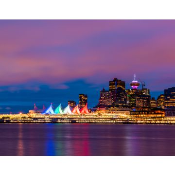 Lais Puzzle - Downtown Vancouver in der rosa Farbe des Abends - 40, 100, 200, 500, 1.000 & 2.000 Teile