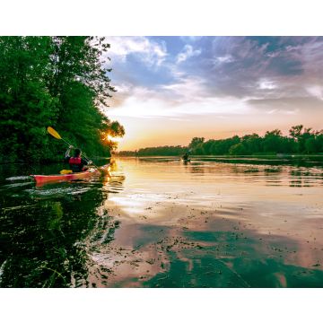 Lais Puzzle - Seekajakfahrer paddeln an einem Sommerabend auf dem Long Pond auf den Toronto Islands in die untergehende Sonne - 40, 100, 200, 500, 1.000 & 2.000 Teile