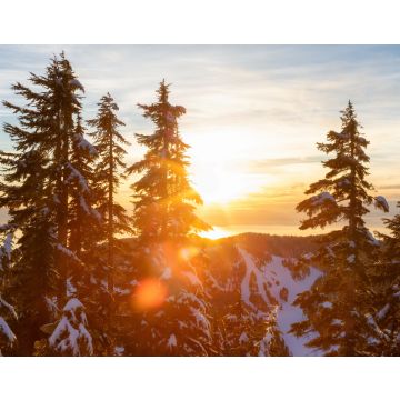 Lais Puzzle - Blick auf den Sonnenuntergang vom Gipfel des Hollyburn Mountain in der Wintersaison. West Vancouver, British Columbia, Kanada - 40, 100, 200, 500, 1.000 & 2.000 Teile