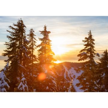Lais Puzzle - Blick auf den Sonnenuntergang vom Gipfel des Hollyburn Mountain in der Wintersaison. West Vancouver, British Columbia, Kanada - 1.000 Teile