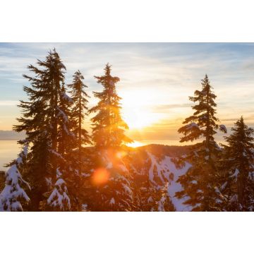 Lais Puzzle - Blick auf den Sonnenuntergang vom Gipfel des Hollyburn Mountain in der Wintersaison. West Vancouver, British Columbia, Kanada - 2.000 Teile