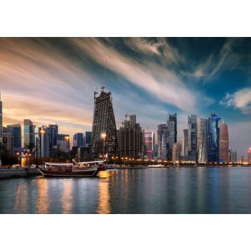 Lais Puzzle - Blick auf die Skyline von Doha, Katar, mit den modernen Hochhäusern bei Sonnenuntergang - 1.000 Teile