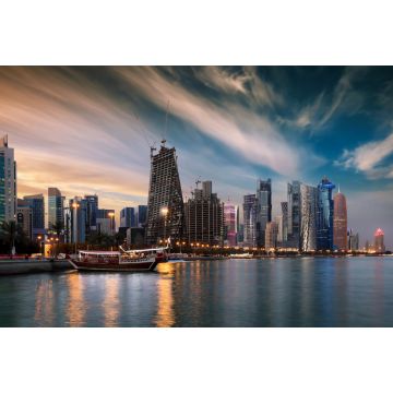 Lais Puzzle - Blick auf die Skyline von Doha, Katar, mit den modernen Hochhäusern bei Sonnenuntergang - 2.000 Teile