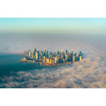 Lais Puzzle - Luftaufnahme von Doha durch den Morgennebel - Katar, Persischer Golf - 2.000 Teile