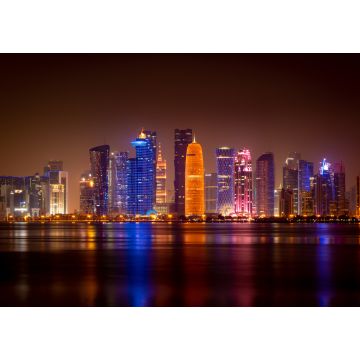Lais Puzzle - Beleuchtete Skyline von Doha bei Nacht, Katar, Naher Osten - 1.000 Teile
