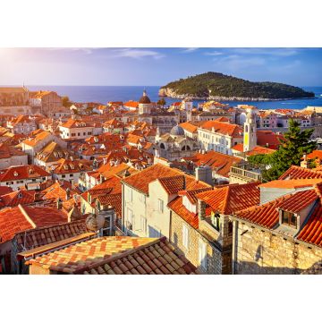 Lais Puzzle - Panorama der Dächer der Altstadt von Dubrovnik bei Sonnenuntergang. Europa, Kroatien - 1.000 Teile