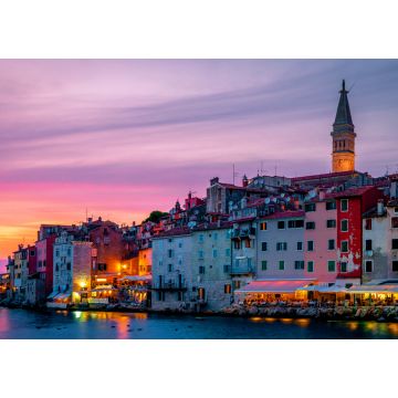 Lais Puzzle - Rovinj bunte Stadt Kroatien, Sonnenuntergang Rovinj historische Stadt mit Kirche und Meer - 1.000 Teile