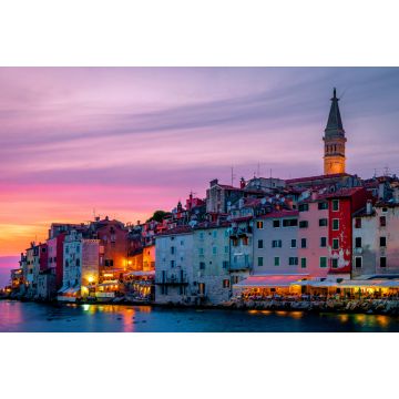 Lais Puzzle - Rovinj bunte Stadt Kroatien, Sonnenuntergang Rovinj historische Stadt mit Kirche und Meer - 2.000 Teile