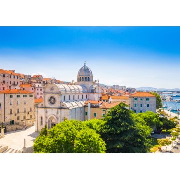 Lais Puzzle - Kroatien, Stadt Sibenik, Panoramablick auf die Altstadt, Kathedrale des Heiligen Jakobus, wichtigstes architektonisches Denkmal der Renaissance in Kroatien, UNESCO-Weltkulturerbe - 1.000 Teile