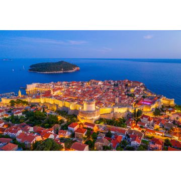 Lais Puzzle - Luftaufnahme des Sonnenuntergangs in der kroatischen Stadt Dubrovnik und der Insel Lokrum - 2.000 Teile