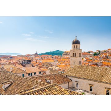 Lais Puzzle - Panoramablick aus der Luft auf die Altstadt von Dubrovnik. Antike Stadt mit großen Stadtmauern an der Adria. Blick auf Dächer, sonniger Sommertag - 1.000 Teile