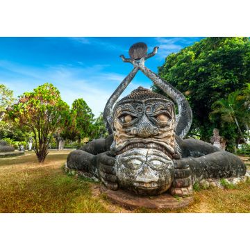 Lais Puzzle - Erstaunliche Aussicht auf Mythologie und religiöse Statuen im Wat Xieng Khuan Buddha Park. Vientiane, Laos - 1.000 Teile