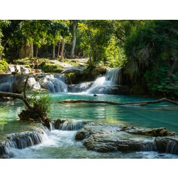 Lais Puzzle - Türkisfarbenes Wasser des Kuang Si-Wasserfalls, Luang Prabang, Laos. Tropischer Regenwald - 40, 100, 200, 500, 1.000 & 2.000 Teile