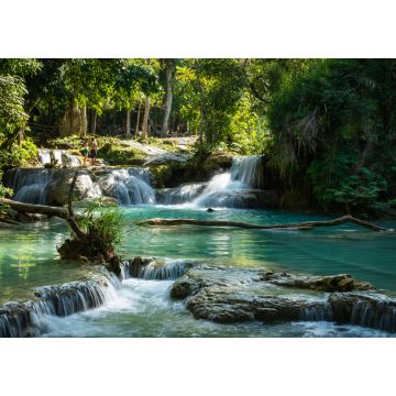 Lais Puzzle - Türkisfarbenes Wasser des Kuang Si-Wasserfalls, Luang Prabang, Laos. Tropischer Regenwald - 1.000 Teile