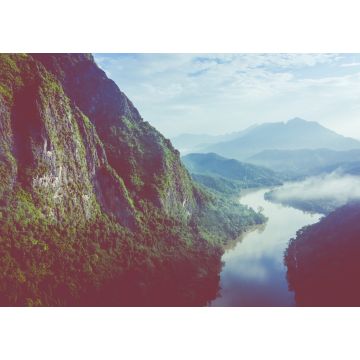 Lais Puzzle - Luftaufnahme der Berge und des Flusses Nong Khiaw. Nord-Laos. Südostasien - 1.000 Teile