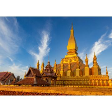 Lais Puzzle - Pha That Luang ist eine goldene große buddhistische Stupa und das wichtigste Nationaldenkmal in Laos und Nationalsymbol, Vientiane, Laos - 1.000 Teile