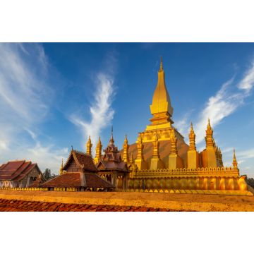 Lais Puzzle - Pha That Luang ist eine goldene große buddhistische Stupa und das wichtigste Nationaldenkmal in Laos und Nationalsymbol, Vientiane, Laos - 2.000 Teile