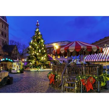 Lais Puzzle - Domplatz und Weihnachtsbaum in der Nacht in Riga - 1.000 Teile