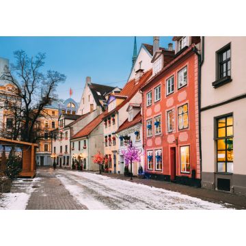 Lais Puzzle - Riga, Lettland. Dekorierte Fassaden alter Häuser in der Meistaru-Straße - 1.000 Teile