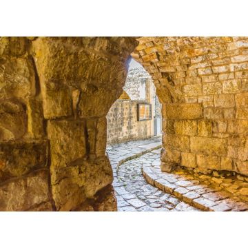 Lais Puzzle - Dies ist eine Aufnahme der alten Straßen in Der El Kamar, einem Dorf im Libanon, und Sie können auf dem Bild den alten Weg aus Steinen mit einer historischen Architektur für Wände und Häuser sehen - 1.000 Teile