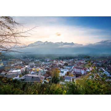 Lais Puzzle - Luftaufnahme von Vaduz bei Sonnenuntergang mit Appenzeller Alpen im Hintergrund - Vaduz, Liechtenstein - 1.000 Teile