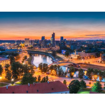 Lais Puzzle - Vilnius, Litauen, Europa. Sonnenuntergang Stadtbild. Modernes Bürogebäude - 40, 100, 200, 500, 1.000 & 2.000 Teile