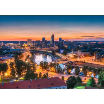 Lais Puzzle - Vilnius, Litauen, Europa. Sonnenuntergang Stadtbild. Modernes Bürogebäude - 1.000 Teile