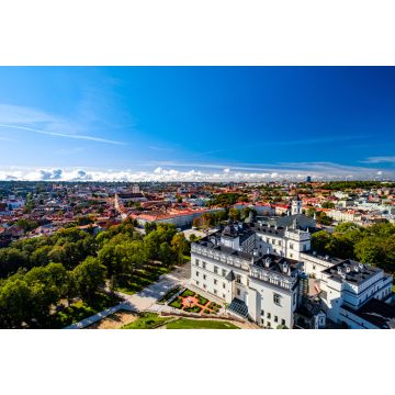Lais Puzzle - Luftaufnahme der Altstadt von Vilnius, Litauen mit dem Palast der Großherzöge von Litauen im Vordergrund - 2.000 Teile