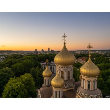 Lais Puzzle - Luftaufnahme des Sonnenuntergangs im sonnigen Vilnius, Altstadt - 40, 100, 200, 500, 1.000 & 2.000 Teile