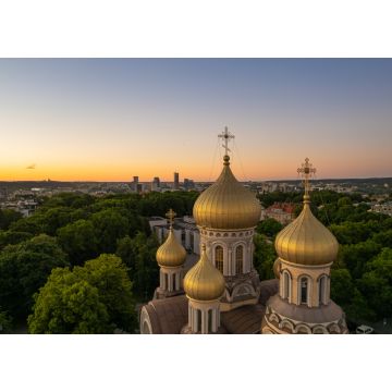 Lais Puzzle - Luftaufnahme des Sonnenuntergangs im sonnigen Vilnius, Altstadt - 1.000 Teile