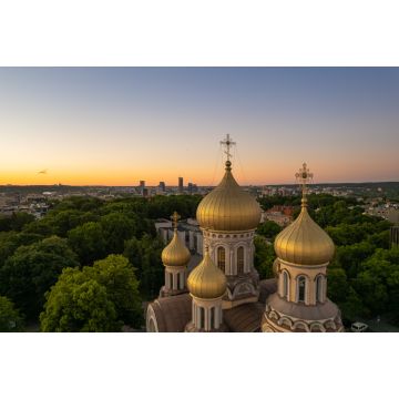 Lais Puzzle - Luftaufnahme des Sonnenuntergangs im sonnigen Vilnius, Altstadt - 2.000 Teile