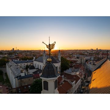 Lais Puzzle - Luftaufnahme des Sonnenuntergangs in der sonnigen Altstadt von Vilnius - 1.000 Teile