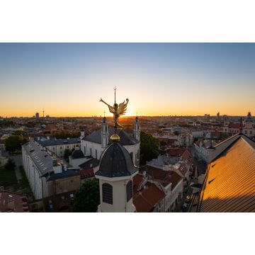Lais Puzzle - Luftaufnahme des Sonnenuntergangs in der sonnigen Altstadt von Vilnius - 2.000 Teile