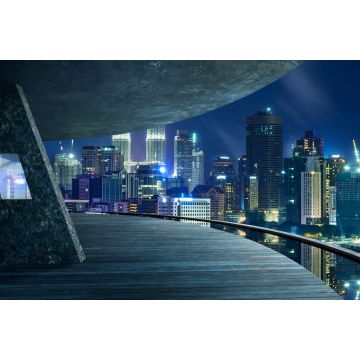 Lais Puzzle - Blick vom Balkon im Freien, Kuala Lumpur Stadt Nacht Nacht Szene - 2.000 Teile