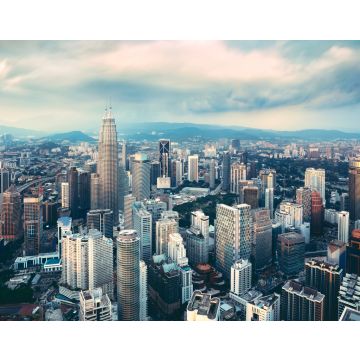 Lais Puzzle - Kuala Lumpur Stadt Skyline am Abend, Kuala Lumpur ist die Hauptstadt von Malaysia, Business District Bereich in Kuala Lumpur, Malaysia Vintage Farbton - 40, 100, 200, 500, 1.000 & 2.000 Teile