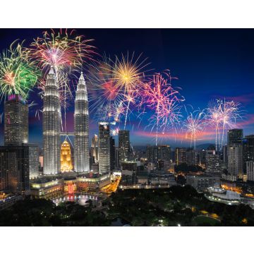 Lais Puzzle - Feuerwerk über Kuala Lumpur, Skyline von Malaysia - 40, 100, 200, 500, 1.000 & 2.000 Teile