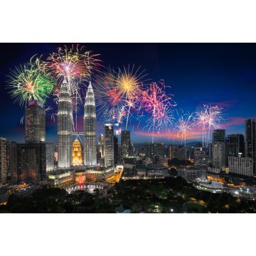 Lais Puzzle - Feuerwerk über Kuala Lumpur, Skyline von Malaysia - 2.000 Teile