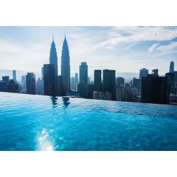 Lais Puzzle - Swimmingpool auf dem Hoteldach mit schönem Blick auf die Stadt. Kuala Lumpur - 1.000 Teile