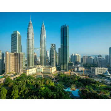 Lais Puzzle - Stadtbild von Kuala Lumpur Panorama bei Sonnenaufgang. Panoramabild eines Wolkenkratzers in Kuala Lumpur, Malaysia Skyline mit blauem Himmel - 40, 100, 200, 500, 1.000 & 2.000 Teile