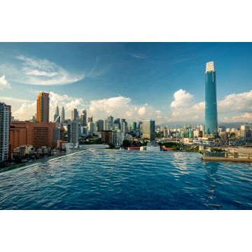 Lais Puzzle - Blick auf die Skyline von Kuala Lumpur am Pool - 2.000 Teile