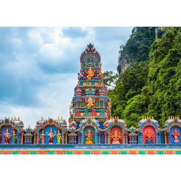 Lais Puzzle - Statue von Lord Muragan und Eingang zu den Batu-Höhlen in Kuala Lumpur, Malaysia - 1.000 Teile